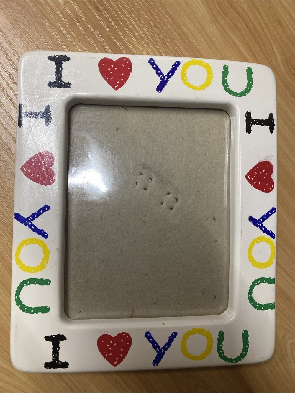 Vintage 1990's "I Love You" 4.5x3.5" Photo Frame Family Home Loved Ones Ceramic